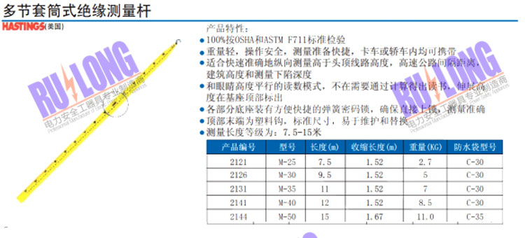 多節套筒式絕緣測量桿